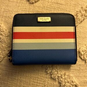 Kate Spade Red, White, and Blue Striped Wallet